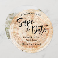 Rustic Wedding Wood Save the date photo