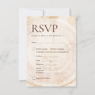 Rustic Wedding Woodland RSVP Card Meal Choice