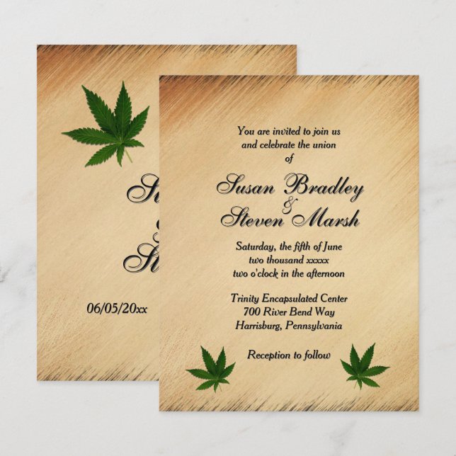 Rustic Weed Ticket Wedding Invitation (Front/Back)