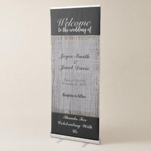 Rustic welcome and information retractable banner