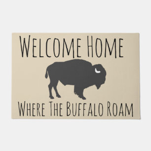 Rustic Welcome Home Buffalo Western Style Doormat