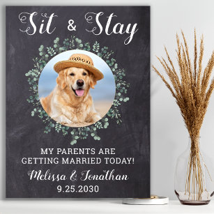 Rustic Welcome Personalized Dog Photo Pet Wedding Poster