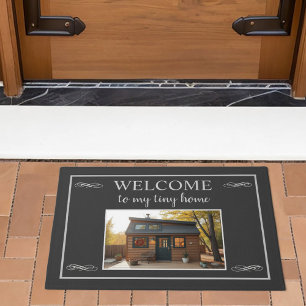 Rustic welcome to my tiny home photo doormat
