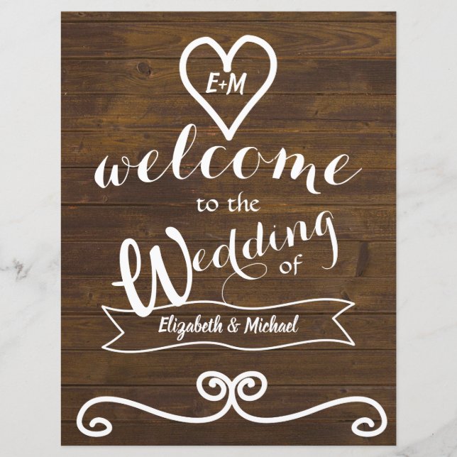 Rustic Welcome Wedding Sign Chalkboard Budget (Front)