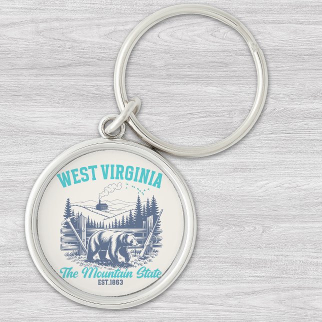 Rustic West Virginia Nature Scene with Bear Key Ring (Creator Uploaded)