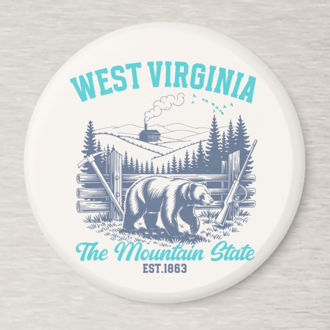 Rustic West Virginia Nature Scene with Bear Magnet (Creator Uploaded)