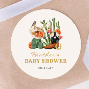 Rustic Western Baby Shower Sticker