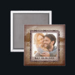 rustic western barn wedding photo save the date magnet<br><div class="desc">Announce your special day with our Rustic Western Barn Wedding Photo Save the Date Magnet, a charming way to ensure your guests remember the date. This personalised magnet features a cherished photo of the couple set against a rustic western barn backdrop, capturing the essence of your country-themed wedding. Crafted with...</div>