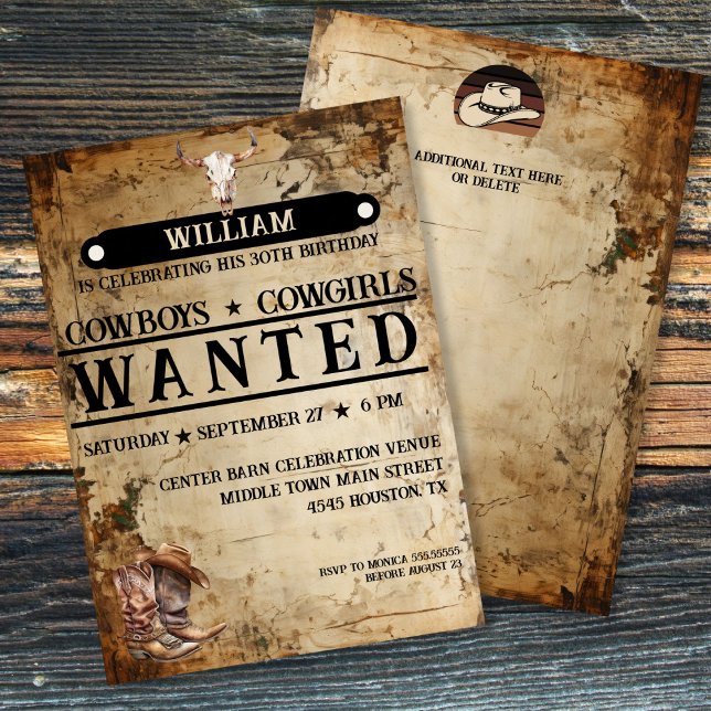 Rustic Western Birthday Invitation (Creator Uploaded)