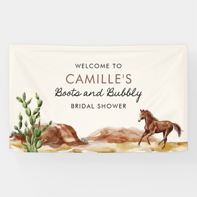 Rustic Western Bridal Shower Welcome Banner (Horizontal)