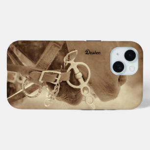 Rustic Western Brown Horse iPhone 15 Case