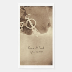 Rustic Western Brown Horse Wedding Napkin