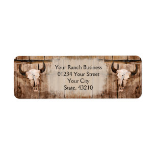 Rustic Western Bull Skull Vintage Texture