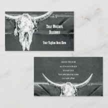 Rustic Western Charcoal Grey White Bull Cow Skull