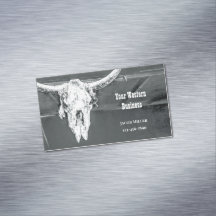 Rustic Western Charcoal Grey White Bull Cow Skull