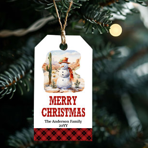 Rustic Western Christmas tag with horse and rope