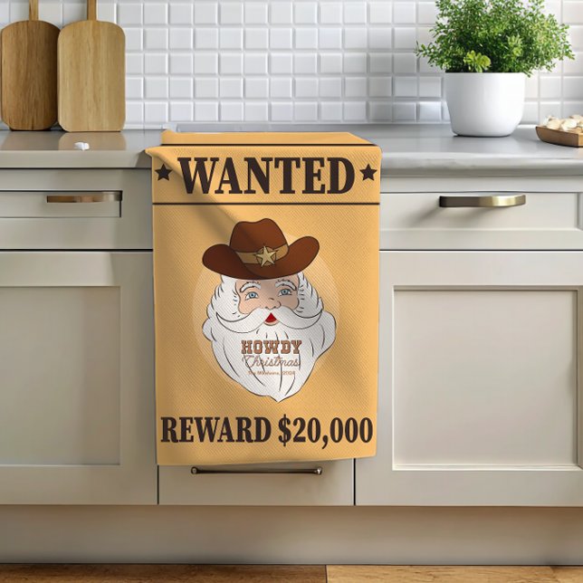 Rustic Western Christmas  Tea Towel (Creator Uploaded)