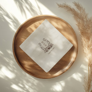 Rustic Western Country Boho Horseshoe Wedding  Napkin