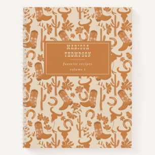 Rustic Western Country Cowboy Boots Recipe Notebook