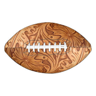 rustic western country cowboy tooled leather american football