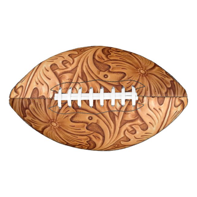 rustic western country cowboy tooled leather american football (Front)