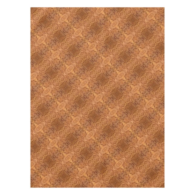 rustic western country cowboy tooled leather tablecloth (Front)