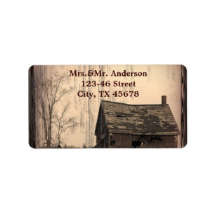 rustic western country farm barn wedding label