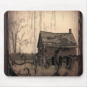 rustic western country farm barn wedding mouse mat
