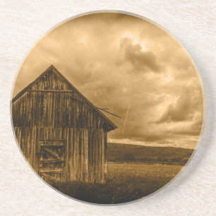 rustic western country farmhouse old barn coaster