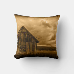 rustic western country farmhouse old barn cushion