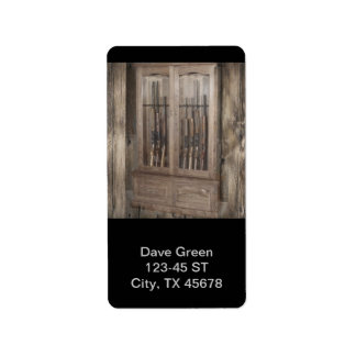 Rustic Western Country Firearm Gun Cabinet Rifles Label