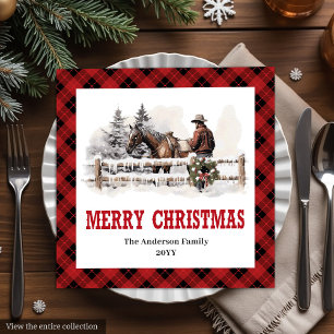 Rustic Western Country Holiday Paper Napkins