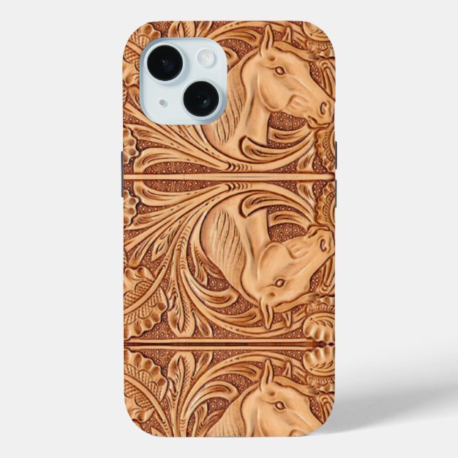 rustic western country leather equestrian horse Case-Mate iPhone case (Back)