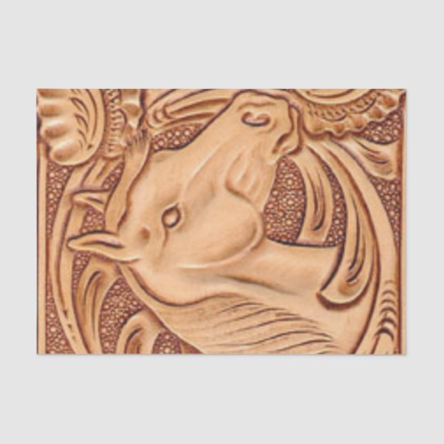 rustic western country leather equestrian horse tissue paper (Front)