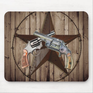 rustic western country texas star cowboy pistols mouse mat