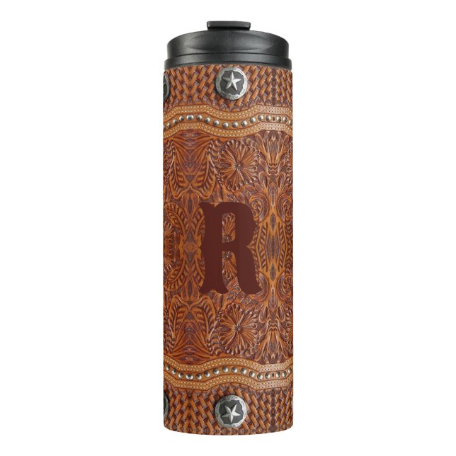 Rustic Western Country Wedding Bridemaid Monogram Thermal Tumbler (Front)