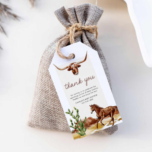 Rustic Western Cowboy Baby Shower Gift Tags