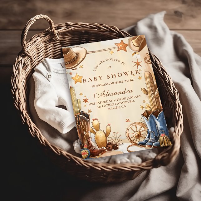 Rustic Western Cowboy Baby Shower Invitation (Creator Uploaded)