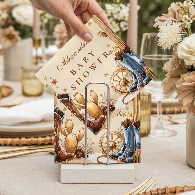 Rustic Western Cowboy Baby Shower Napkin (Creator Uploaded)