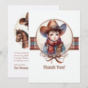 Rustic Western Cowboy Baby Shower Thank You Card
