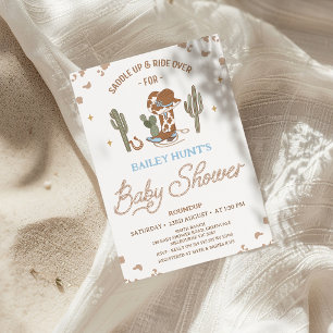 Rustic Western Cowboy Boot Cowboy Baby Shower Invitation