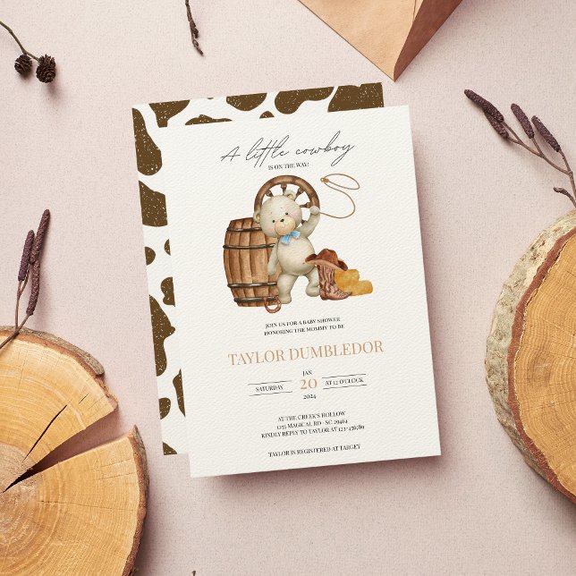 Rustic Western Cowboy Country Baby Shower Invitation (Creator Uploaded)
