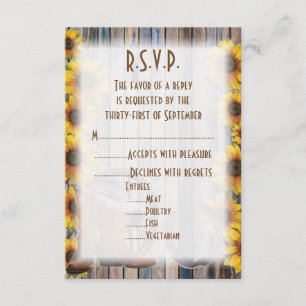 Rustic western cowboy country wedding R.S.V.P RSVP Card