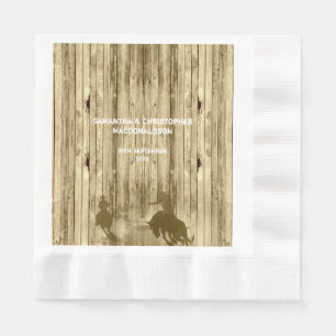 Rustic western cowboy wild west theme wedding napkin