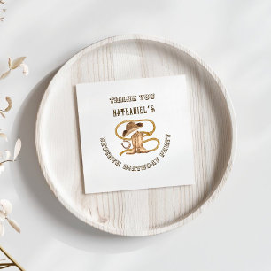 Rustic western cowboy you are wanted birthday  napkin