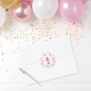 Rustic Western Cowgirl Happy Birthday Girly Classic Round Sticker