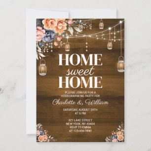 Rustic Western Cowgirl Home Sweet Home Invitation