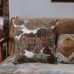 Rustic Western Cowhide Leather Name Cushion<br><div class="desc">A personalised touch to elevate your home decor with a perfect blend of rustic charm and individuality. Crafted for those who appreciate the rugged allure of cowboy and cowgirl aesthetics, this throw pillow seamlessly integrates brown leather and authentic cowhide accents for a distinctive Western feel. The rich, earthy tones of...</div>