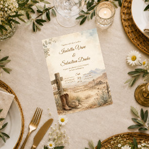 Rustic Western Desert Wedding Invitation
