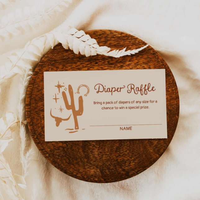 Rustic Western Diaper Raffle Game Ticket  Enclosure Card (Rustic Western Diaper Raffle Ticket)